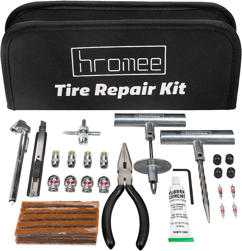 Hromee 56 Pieces Tire Repair Kit – Strong, Simple, and Universal Flat Tire Fix