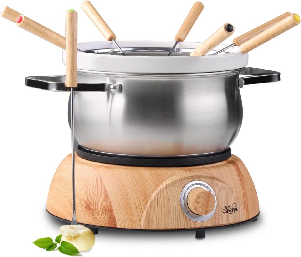 Artestia Electric Fondue Set (Ceramic + Stainless Steel Combo)