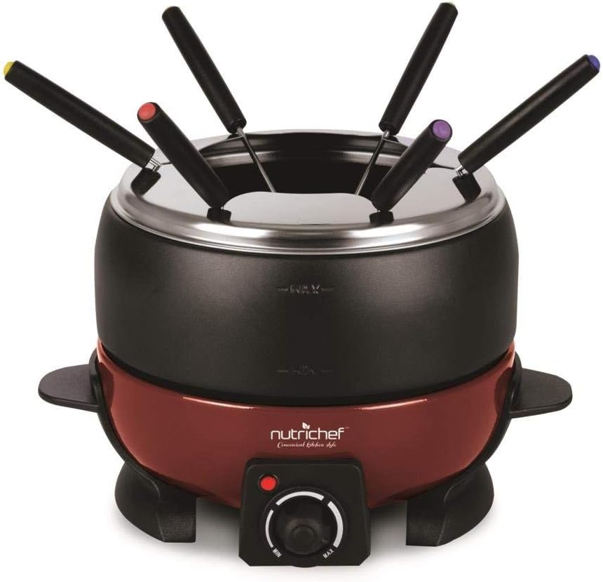 NutriChef Countertop Electric Fondue Pot