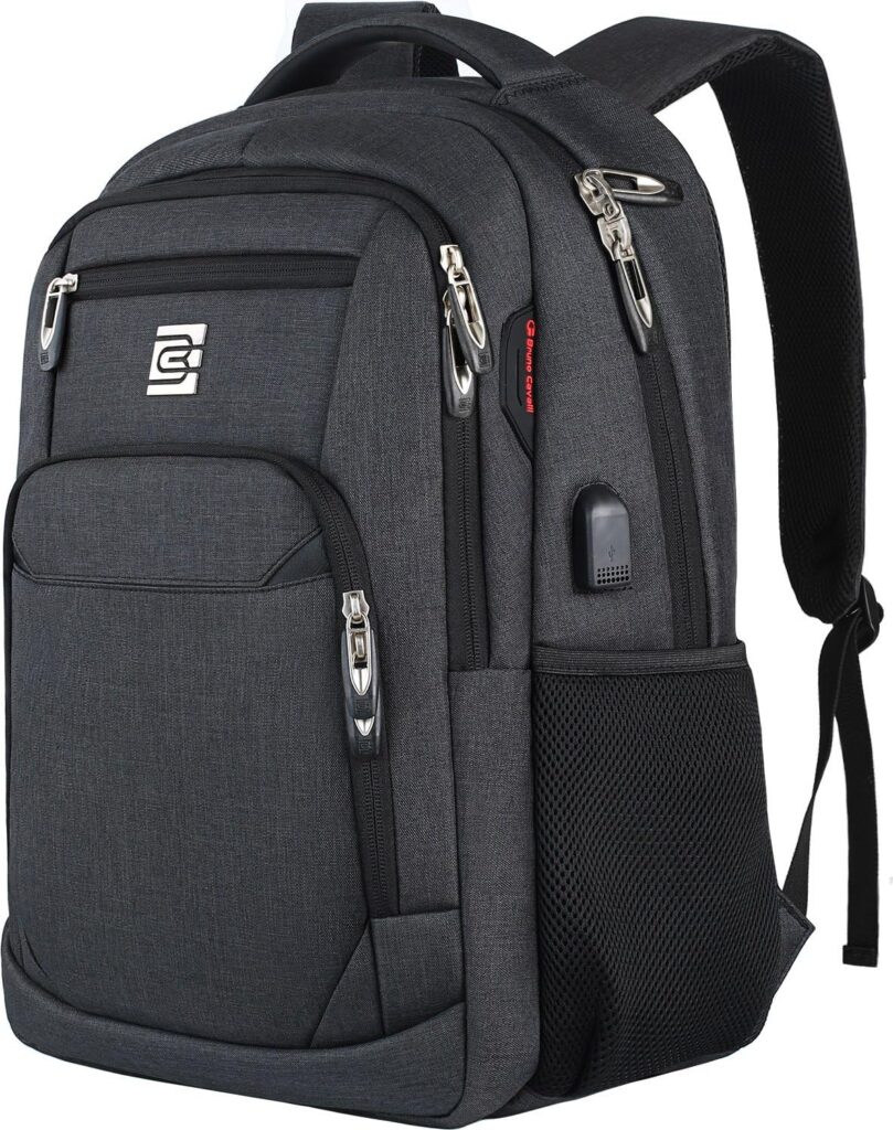 17 Inch Laptop Backpack, Business with USB Charging Port, Water Resistant College Computer Bag  Fits 15.6 Inch Notebook-Black